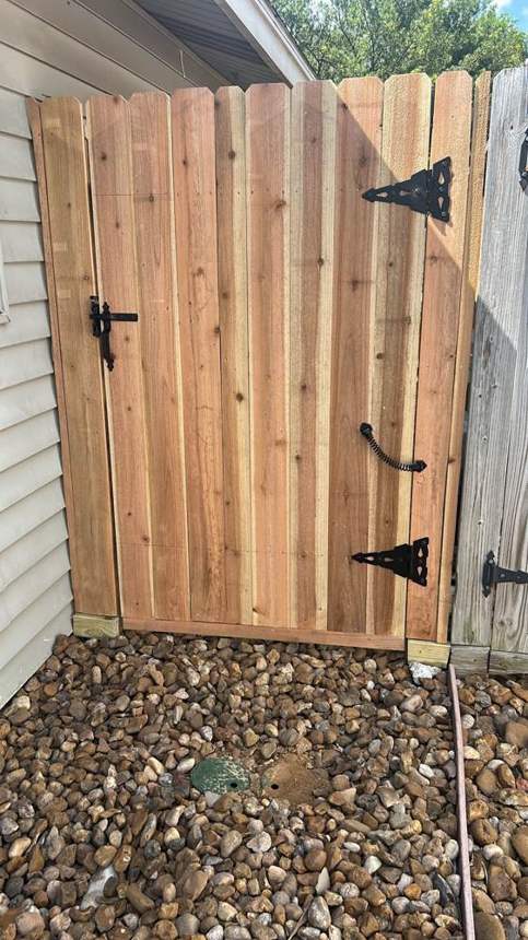 Wood gate built by Edel Contracting