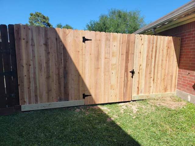 Wood gate built by Edel Contracting