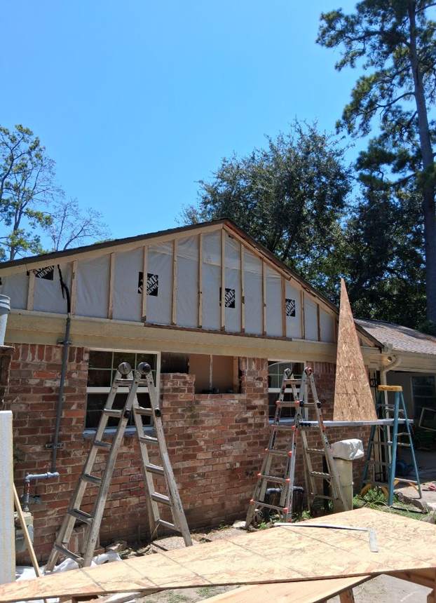 Gable framing in progress
