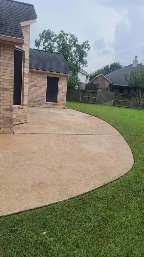 Pressure washed patio