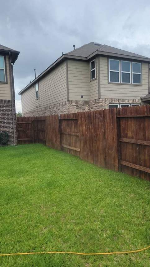Stained wood fence